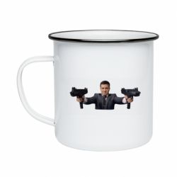 Кружка эмалированная Зеленский с оружием