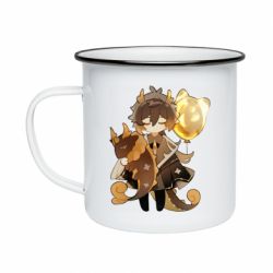 Кружка эмалированная Zhongli with baloon - PrintSalon