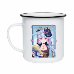 Кружка емальована Аяка в рамці