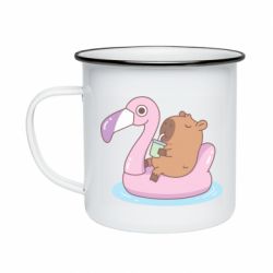 Кружка эмалированная Capybara Chilling - PrintSalon