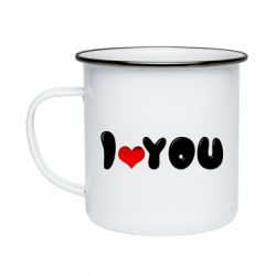 Кружка эмалированная День Валентина I love you - PrintSalon