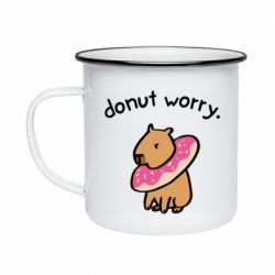 Кружка эмалированная Donut Worry - PrintSalon