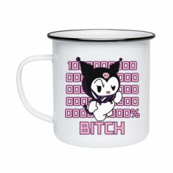 Кружка эмалированная Kuromi bitch - PrintSalon