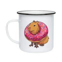 Кружка эмалированная Пончик с капибарой - PrintSalon