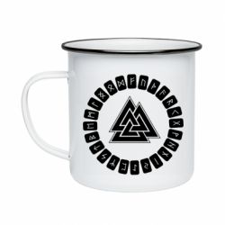 Кружка эмалированная Scandinavian Runes And Walknut - PrintSalon