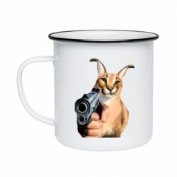 Кружка эмалированная Шлепа с пистолетом - PrintSalon