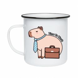 Кружка емальована Time To Work - PrintSalon