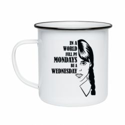 Кружка эмалированная Wednesday girl - PrintSalon