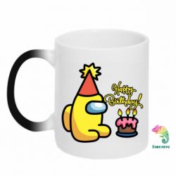 Чашка-хамелеон Among Us Happy Birthday - PrintSalon
