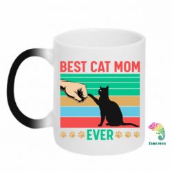 Чашка-хамелеон Best cat mom ever - PrintSalon