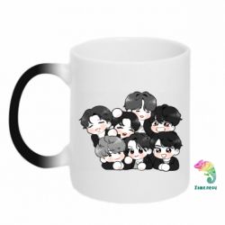 Чашка-хамелеон BTS Cute Art - PrintSalon