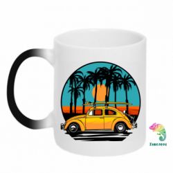 Чашка-хамелеон Car and sunset - PrintSalon