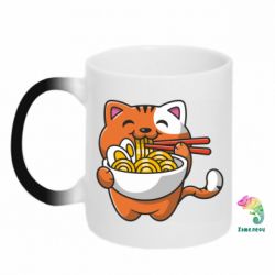 Чашка-хамелеон Cat and Ramen - PrintSalon