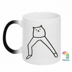 Чашка-хамелеон Cat in pants - PrintSalon
