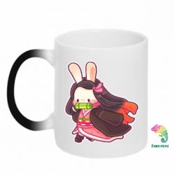 Чашка-хамелеон Chibi Bunny Kamado Nezuko - PrintSalon