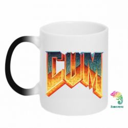 Чашка-хамелеон Cum Doom logo - PrintSalon