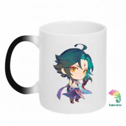 Чашка-хамелеон Cute Chibi Xiao - PrintSalon