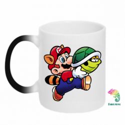 Чашка-хамелеон Cute Mario with turtle - PrintSalon