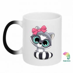 Чашка-хамелеон Cute raccoon - PrintSalon