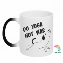 Чашка-хамелеон Do yoga not war - PrintSalon