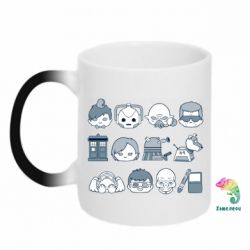 Чашка-хамелеон Doctor who icons - PrintSalon
