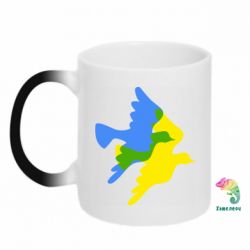 Кружка-хамелеон Dove flag of Ukraine - PrintSalon