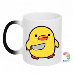 Чашка-хамелеон Duckling With A Knife - PrintSalon