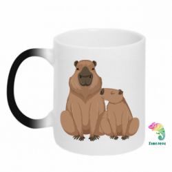 Чашка-хамелеон Две капибары - PrintSalon