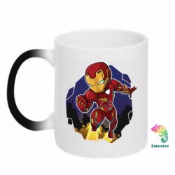Чашка-хамелеон Flying Iron man - PrintSalon