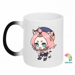 Чашка-хамелеон Genshin Impact chibi Diona - PrintSalon