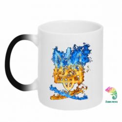 Чашка-хамелеон Горящий гербу Украины - PrintSalon