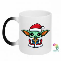 Чашка-хамелеон Grogu Santa Claus - PrintSalon