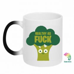 Чашка-хамелеон Healthy as fuck - PrintSalon