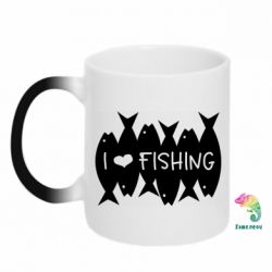 Чашка-хамелеон I Love Fishing - PrintSalon