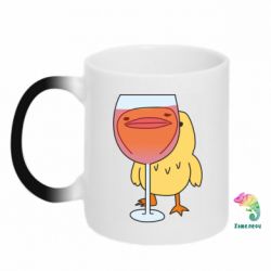 Чашка-хамелеон Качка і келих вина - PrintSalon