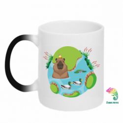 Чашка-хамелеон Капибара в воде - PrintSalon
