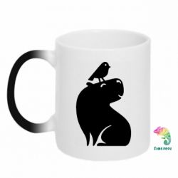 Чашка-хамелеон Копібара та Пташка - PrintSalon
