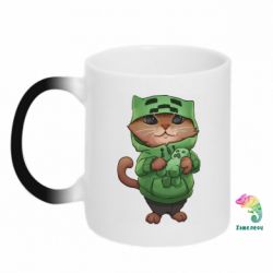 Чашка-хамелеон Кот Майнкрафт - PrintSalon