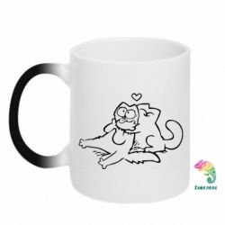 Чашка-хамелеон Кот Саймона Любовь - PrintSalon