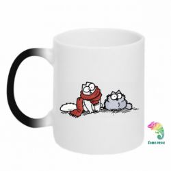 Чашка-хамелеон Кот Саймона Зима - PrintSalon