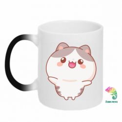 Чашка-хамелеон Котик обнимает тебя - PrintSalon