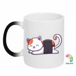 Чашка-хамелеон Котик-суши - PrintSalon