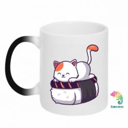 Чашка-хамелеон Котик. Суши-кровать - PrintSalon