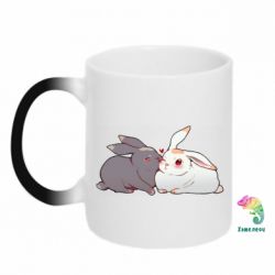 Чашка-хамелеон Кролики Вэй и Лань - PrintSalon