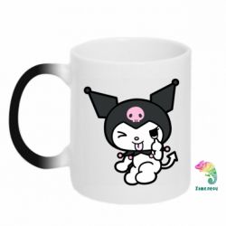 Чашка-хамелеон Kuromi hello kitty - PrintSalon