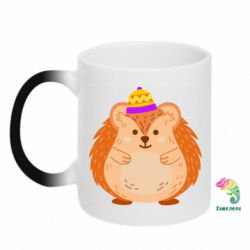 Чашка-хамелеон Little hedgehog in a hat - PrintSalon