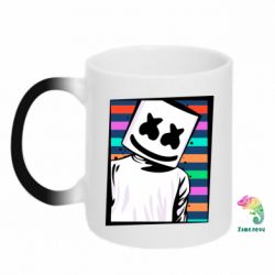 Чашка-хамелеон Marshmello Colorful Portrait - PrintSalon