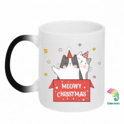Чашка-хамелеон Meowy Christmas ( present box )