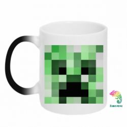 Чашка-хамелеон Minecraft minimalist Creeper - PrintSalon