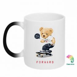 Чашка-хамелеон Медведик теді на скейті